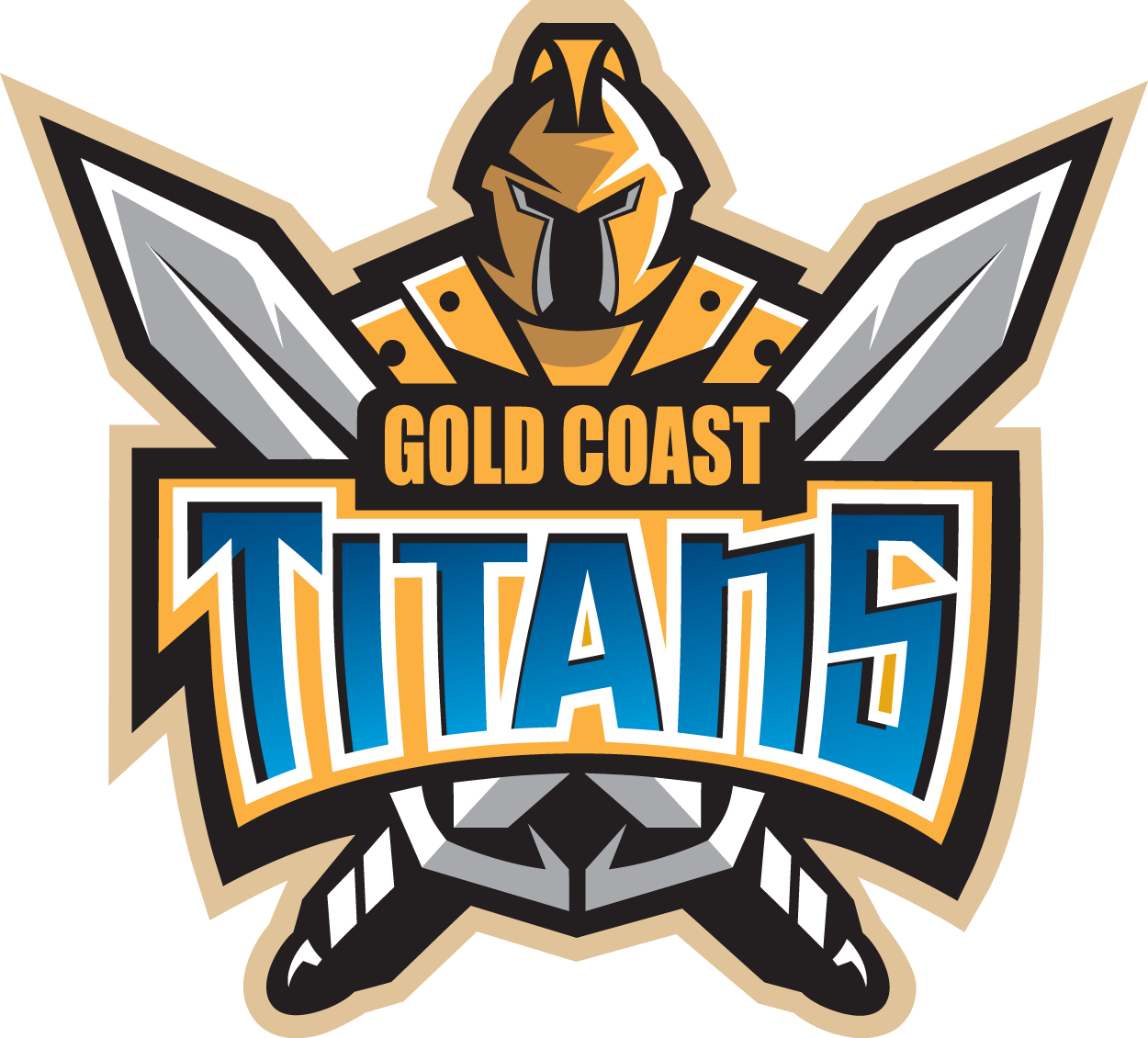 gold coast titans 2007-pres primary logo iron on transfers for clothing